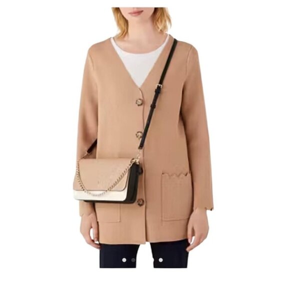 Kate Spade Womens Tan Leather Madison Medium Flap Convertible Crossbody New - Picture 4 of 8